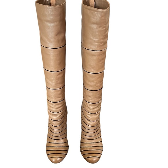 EUC!! L.A.M.B. Taupe Stiletto Knee High Boots, Size 6.5 - Picture 5 of 15